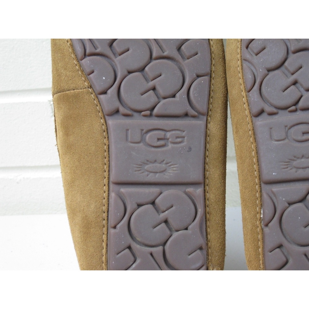 UGG Suede Ansley Shearling Slippers Womens (6) Driving Moccasin Y2K Brown - Picture 11 of 13